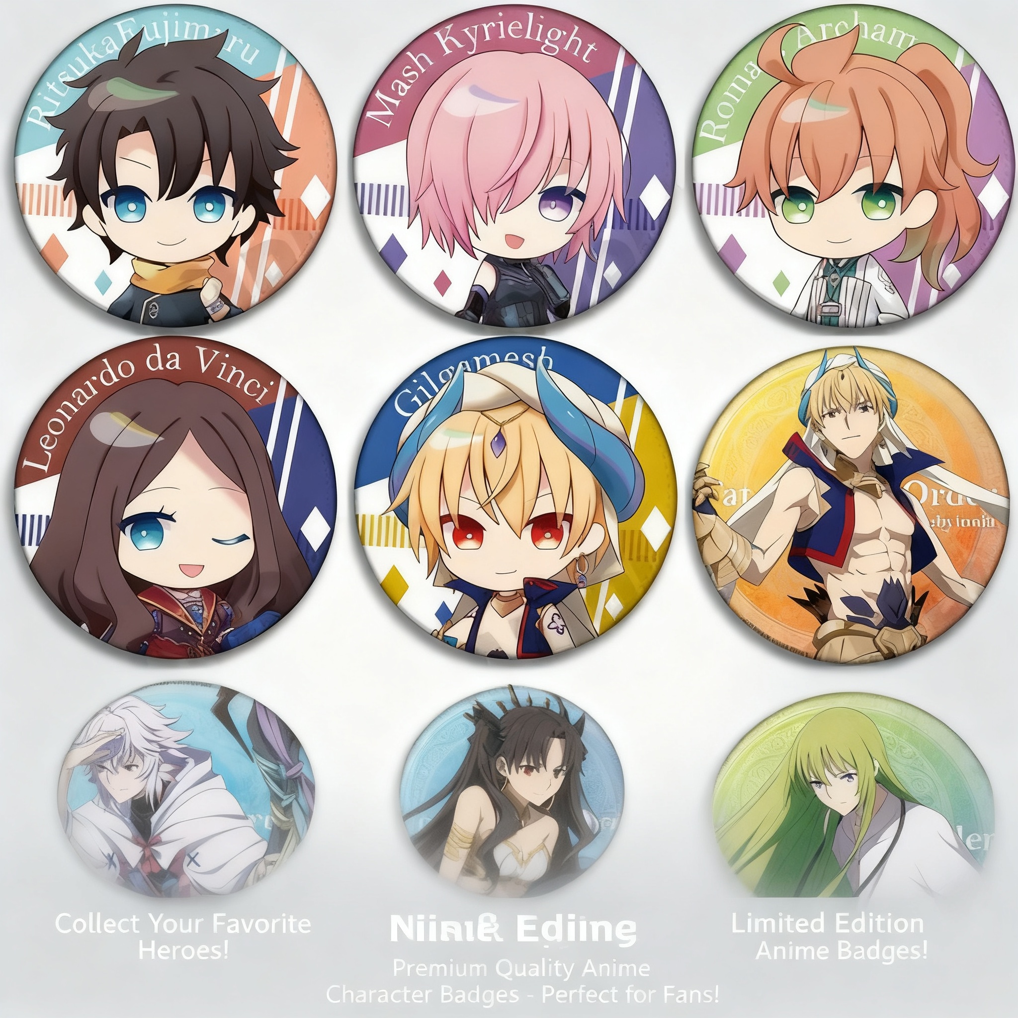 Fate Anime Merchandise - Fate Grand Order Anime Badge Pin