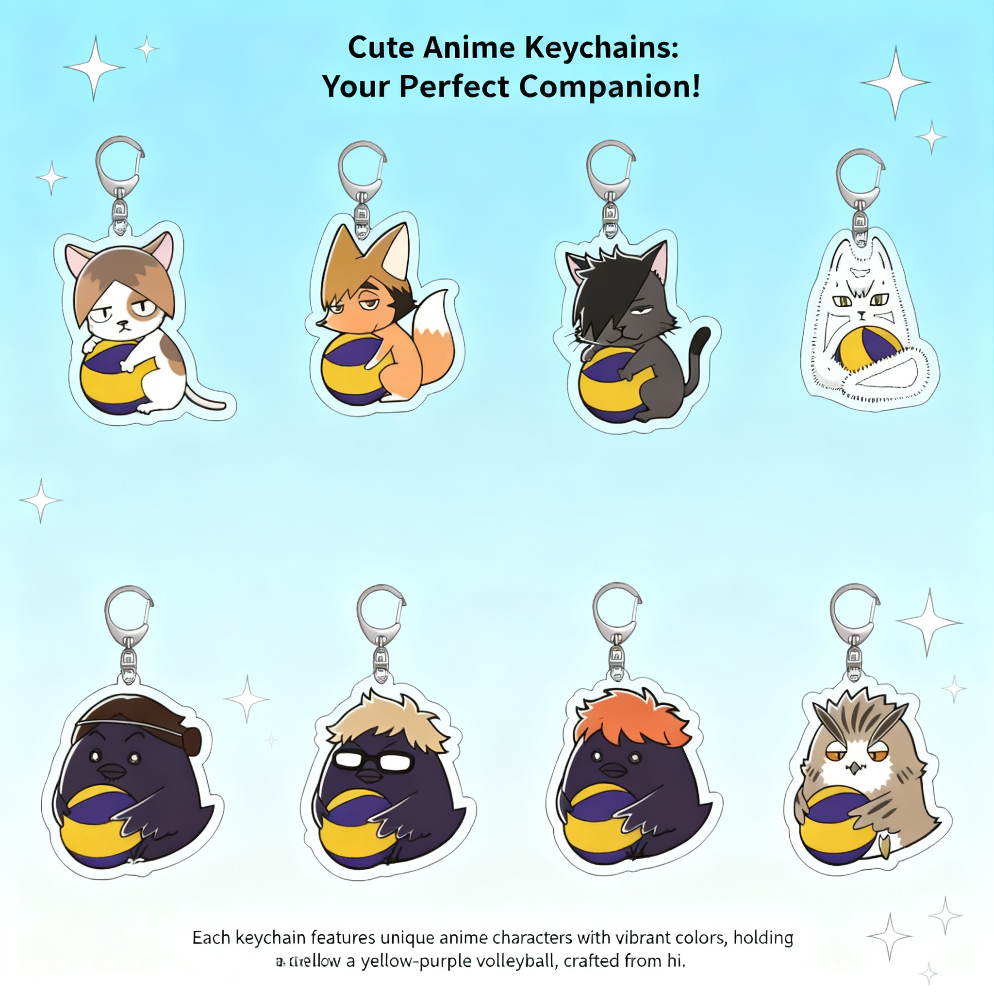 Anime Merchandise Haikyuu - Haikyuu Anime Sleutelhanger Volleybal Jongen Acryl