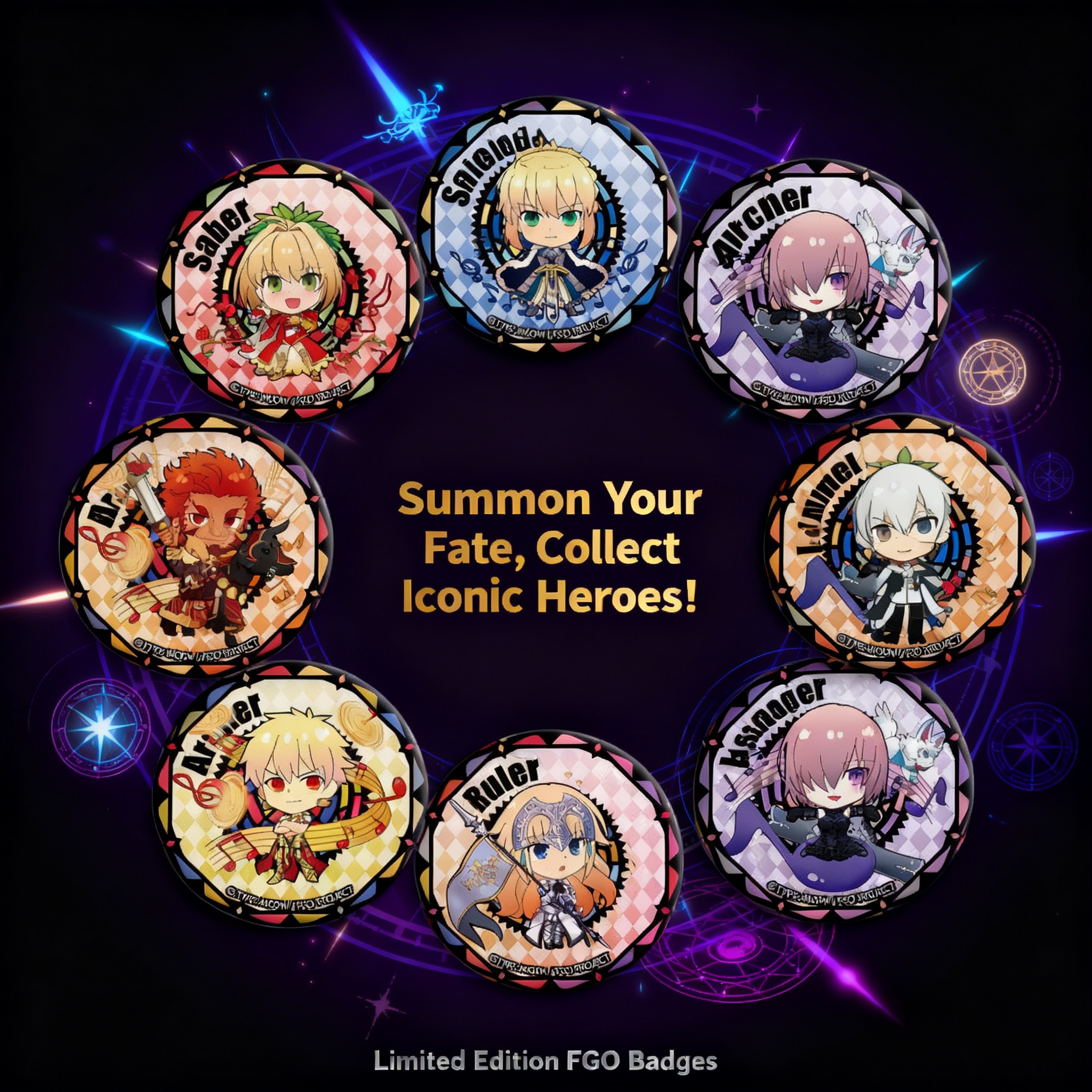 Fate Anime Merchandise - Fate Grand Order Anime Badge 58mm