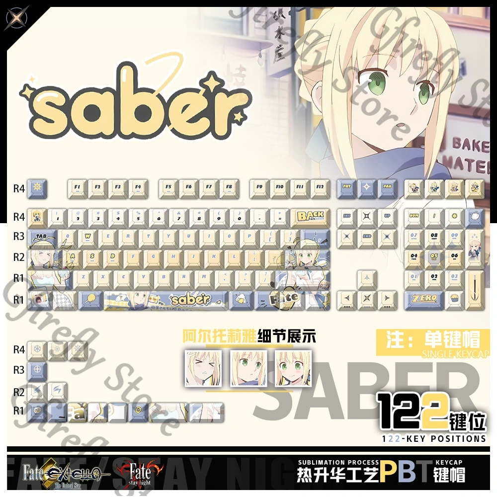 Fate Anime Merchandise - FATE Altria Pendragon Mechanische Cartoon Keycaps