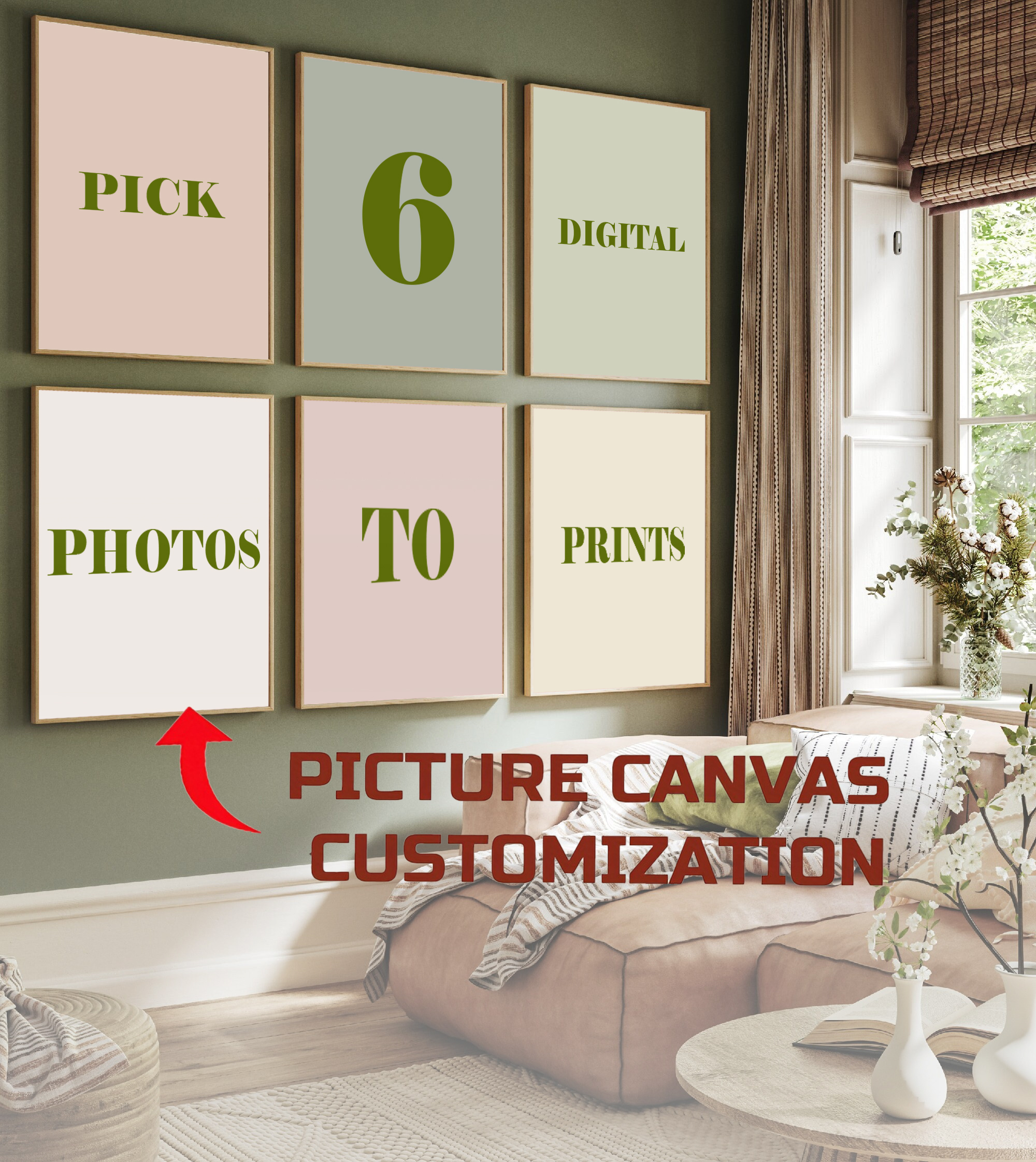 Art Print Framed - 6 stks/set Aangepaste canvasdruk Gepersonaliseerde foto