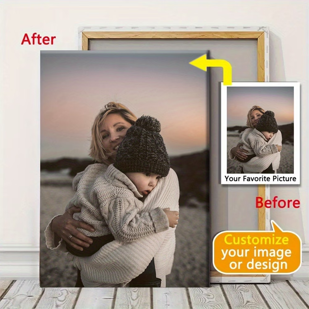 Art Print Framed - Ingelijste aanpasbare familiefoto op canvas —