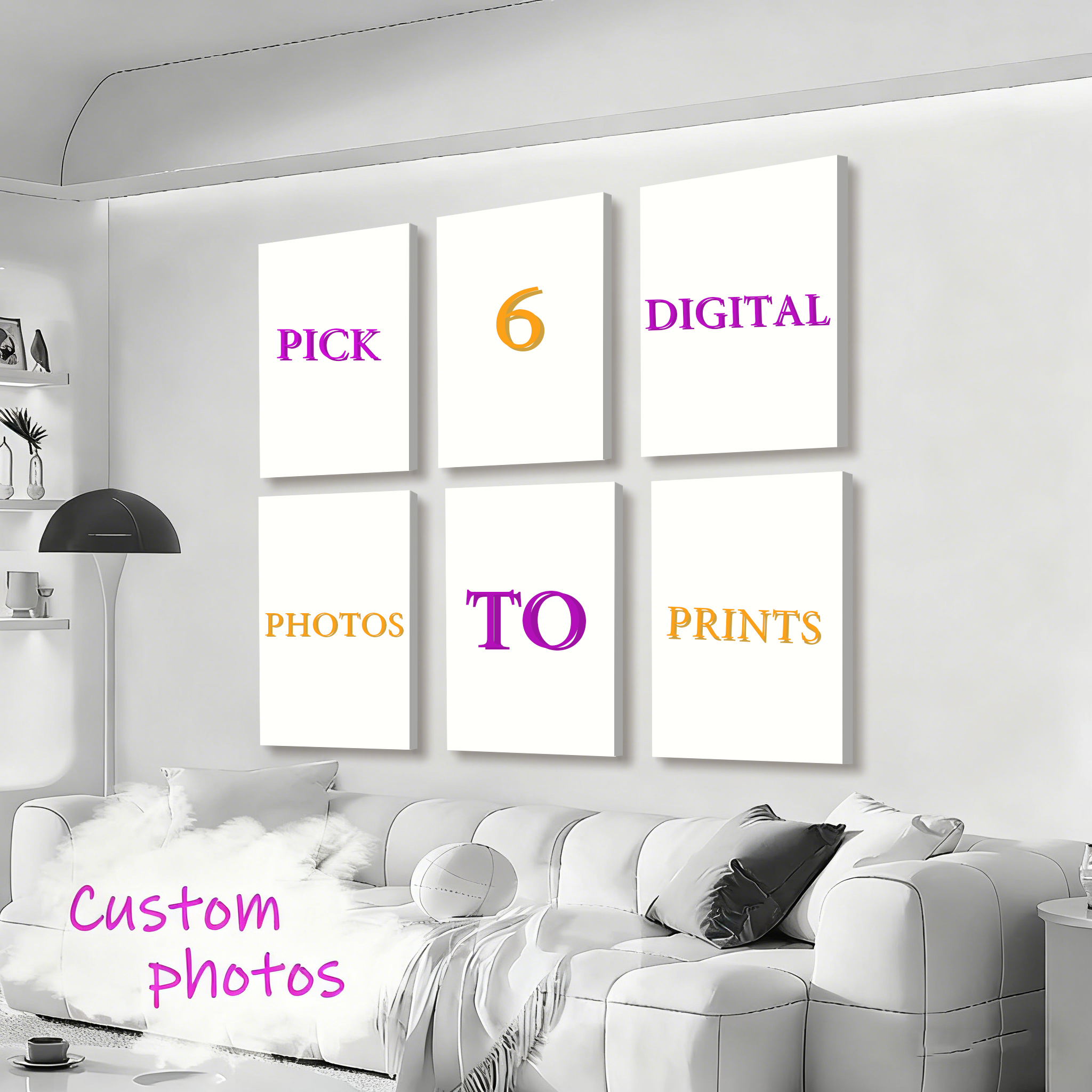 Art Print Framed - 6 stks/set op maat gemaakte canvas