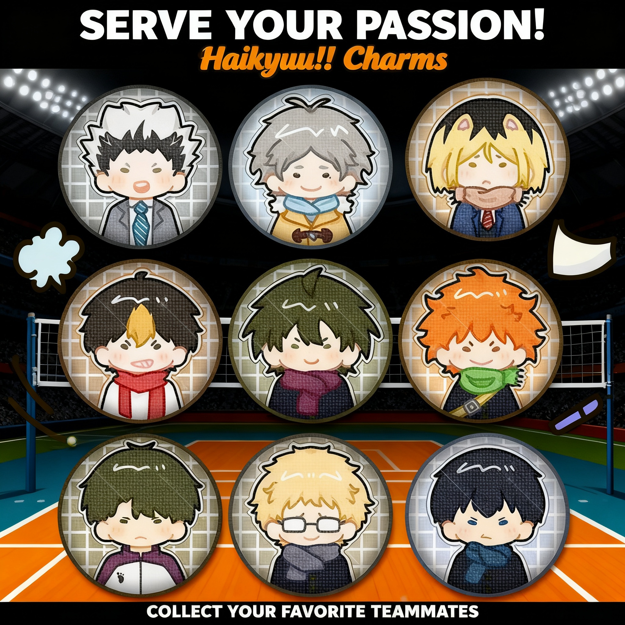 Anime Merchandise Haikyuu - Haikyuu Anime Badge Sleutelhanger Set Hinata