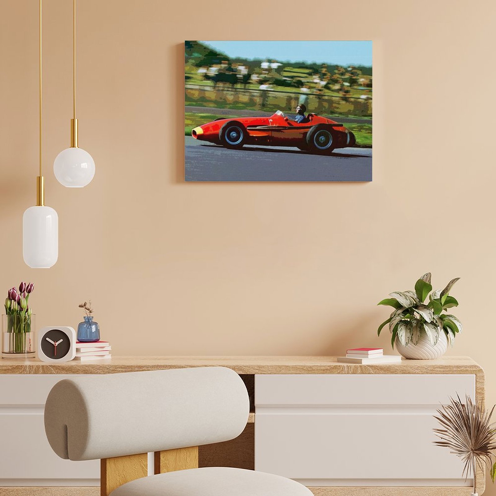 Juan Manuel Fangio Racing Zijn - Art Print Framed recensie en prijs