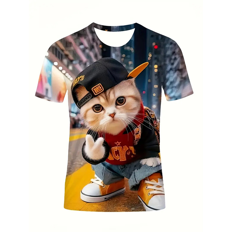 Kat Patroon Grappig T-shirt He - Popular Anime Merchandise recensie en prijs