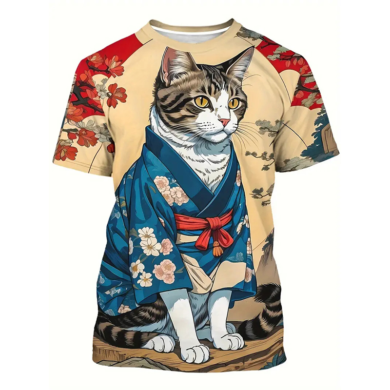 Kat Patroon Grappig T-shirt He - Popular Anime Merchandise recensie en prijs