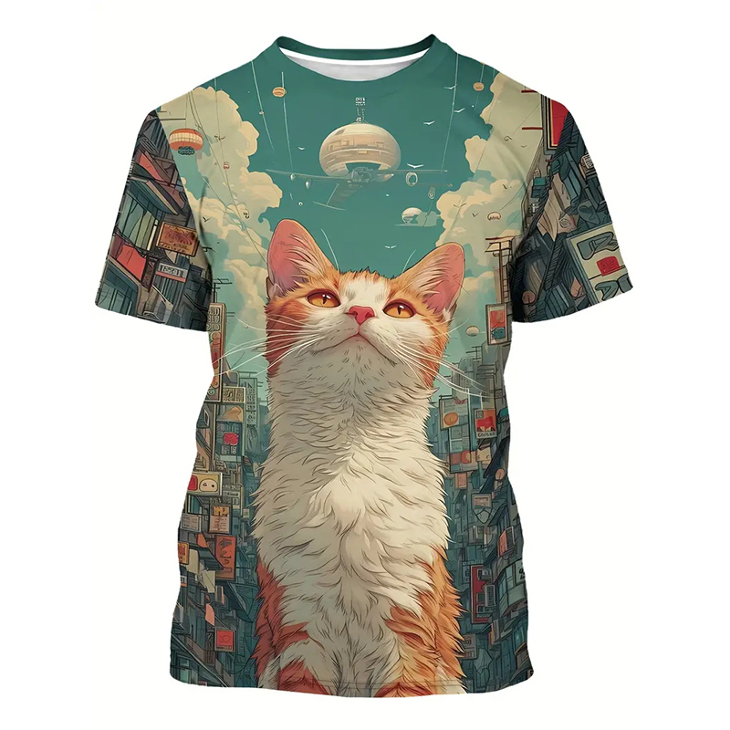 Kat Patroon Grappig T-shirt He - Popular Anime Merchandise recensie en prijs